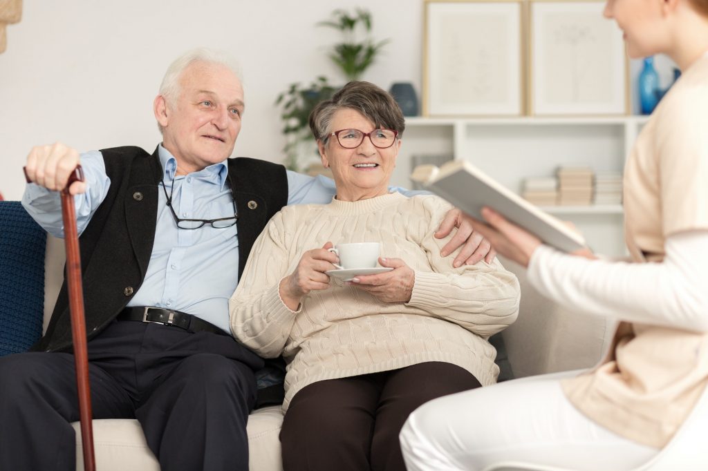 Private caregiver working at home